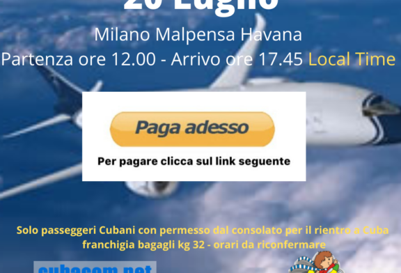 Milano Malpensa Havana clicca paga adesso