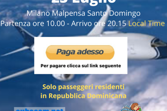 Milano Malpensa Santo Domingo clicca paga adesso