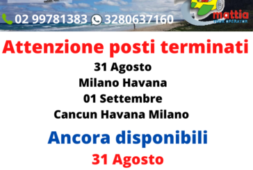 Posti voli terminati Milano Havana e Cancun Havana Milano!