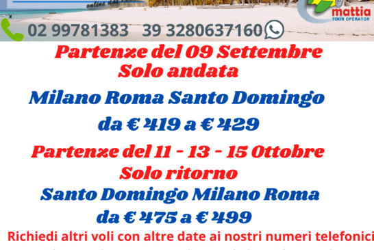 Promo voli Santo Domingo