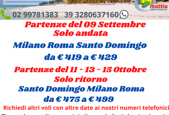 Promo voli Santo Domingo