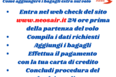 Come aggiungere un extra bagaglio dal sito Neos?