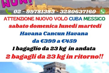 Volo diretto da Cuba per Messico Havana Cancun Havana